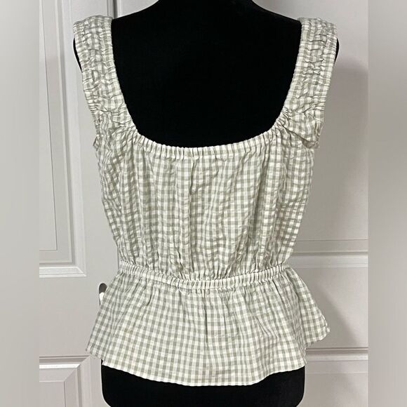 Guess Gingham Peplum Top - Picture 2 of 8